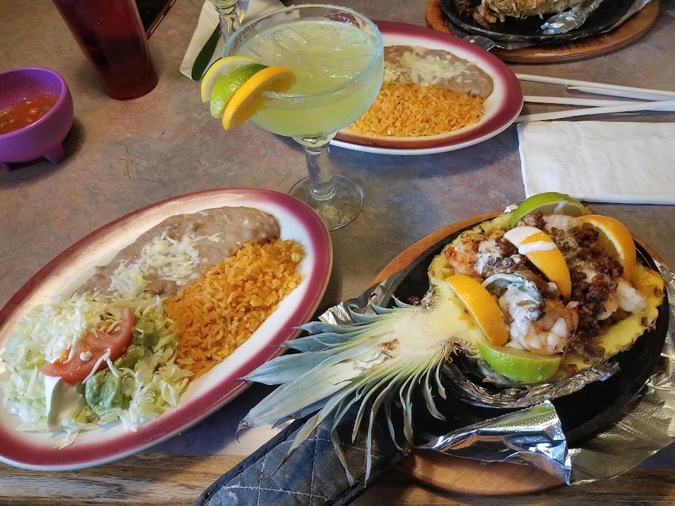 Pineapple Fajitas with a Small Margarita